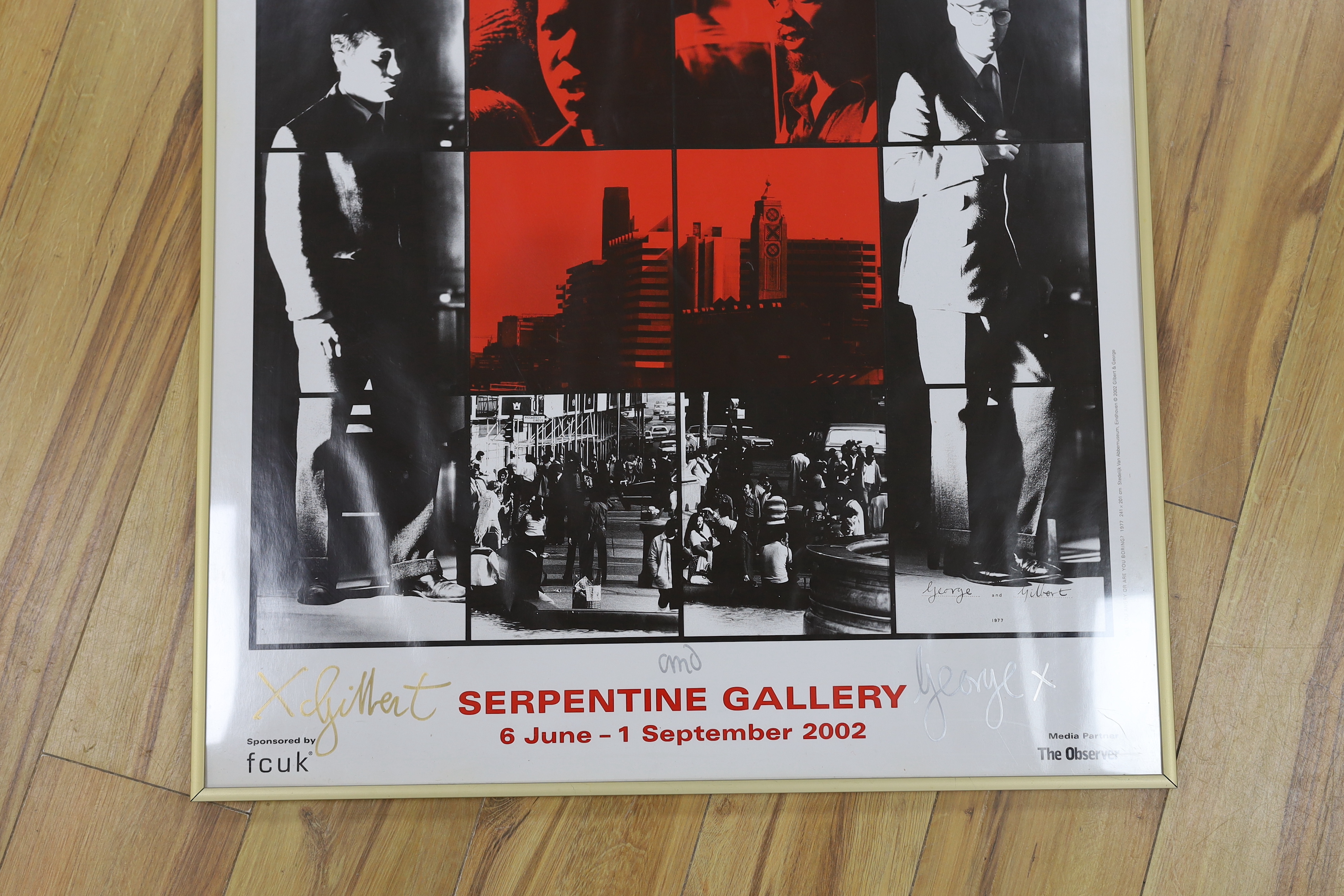 A Gilbert & George signed poster, Serpentine Gallery 2002